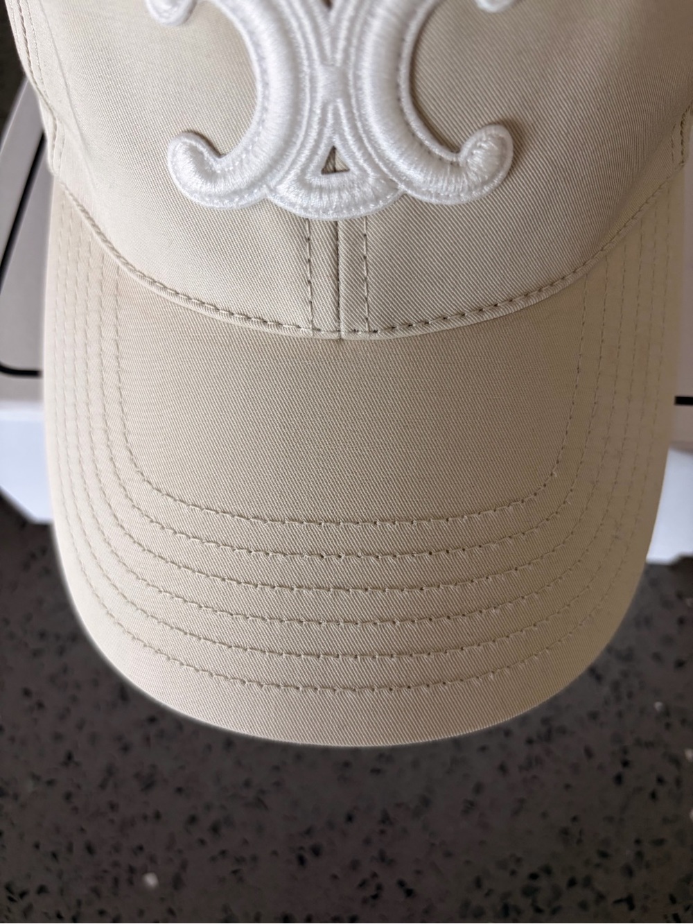 Celine Triomphe Cream Baseball Cap Authentic Size S - Picture 10 of 16